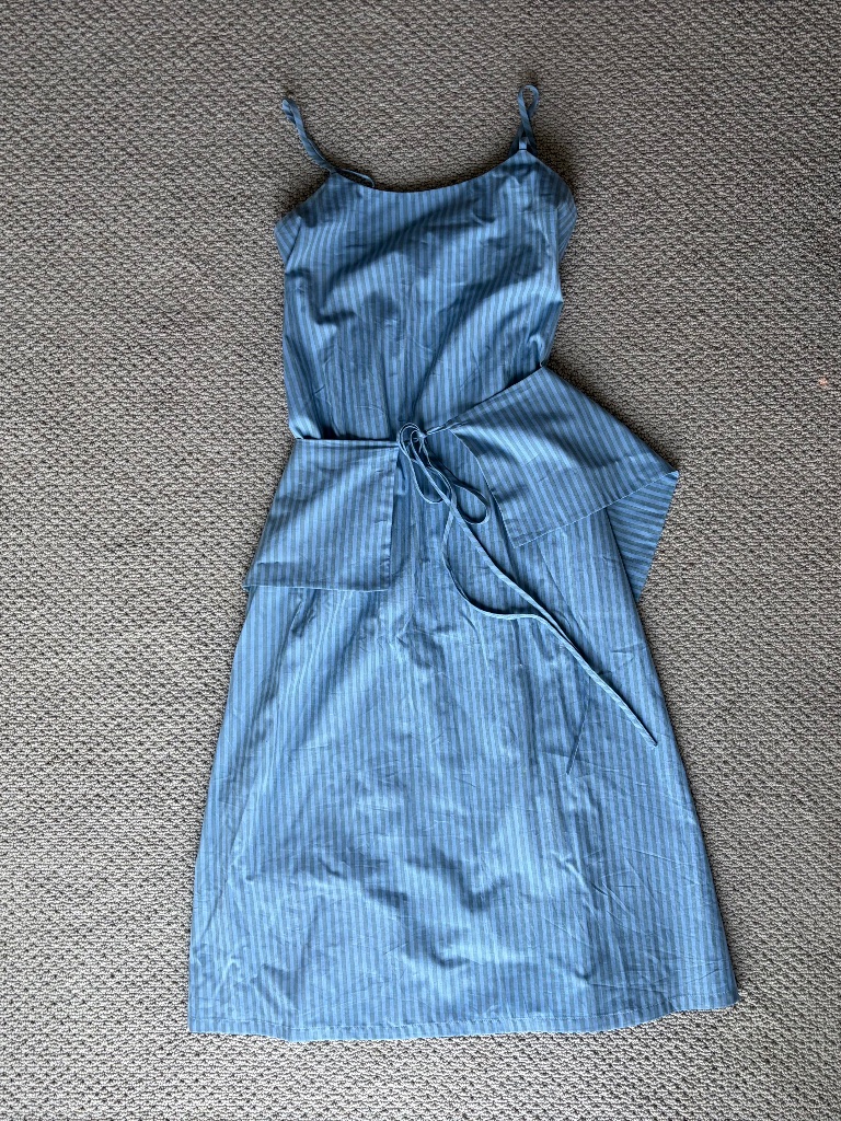 Proche Studio Penelope Sheath With Peplum Collar Xs/Small Lagoon Stripe — image 5 of 8